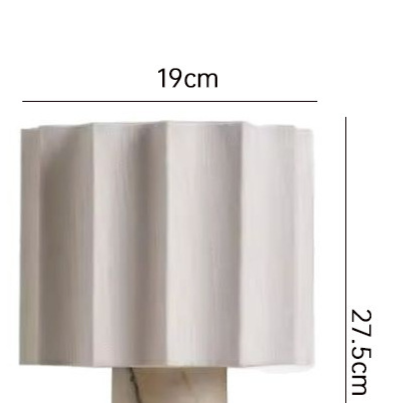 Size diagram of the fluted linen shade, 19 cm wide