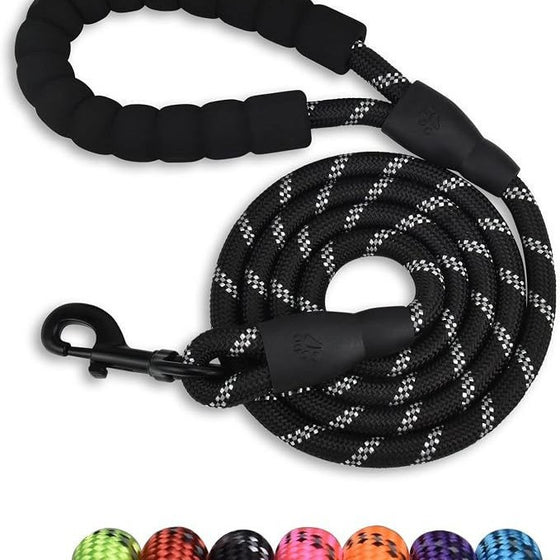 Reflective Rope Dog Leash with Padded Handle