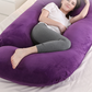 J-shaped pregnant woman pillow support
