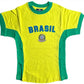 Fitted soccer baby tee close up of round neck ringer band detail