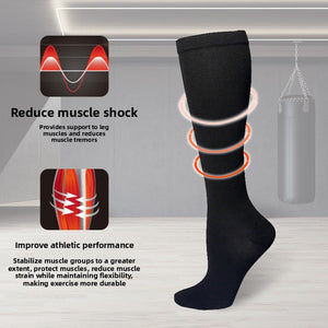 Mid calf nylon sport sock with a ribbed cuff and graduated knit shown against a plain studio background