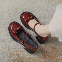 Women's Buckle Mary Jane Block Heel Shoes