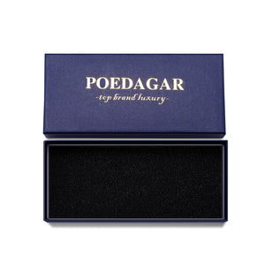 Open blue watch box showing the molded foam cradle for a single watch