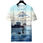 Men's digital print streetwear t-shirt front view showing the all-over graphic