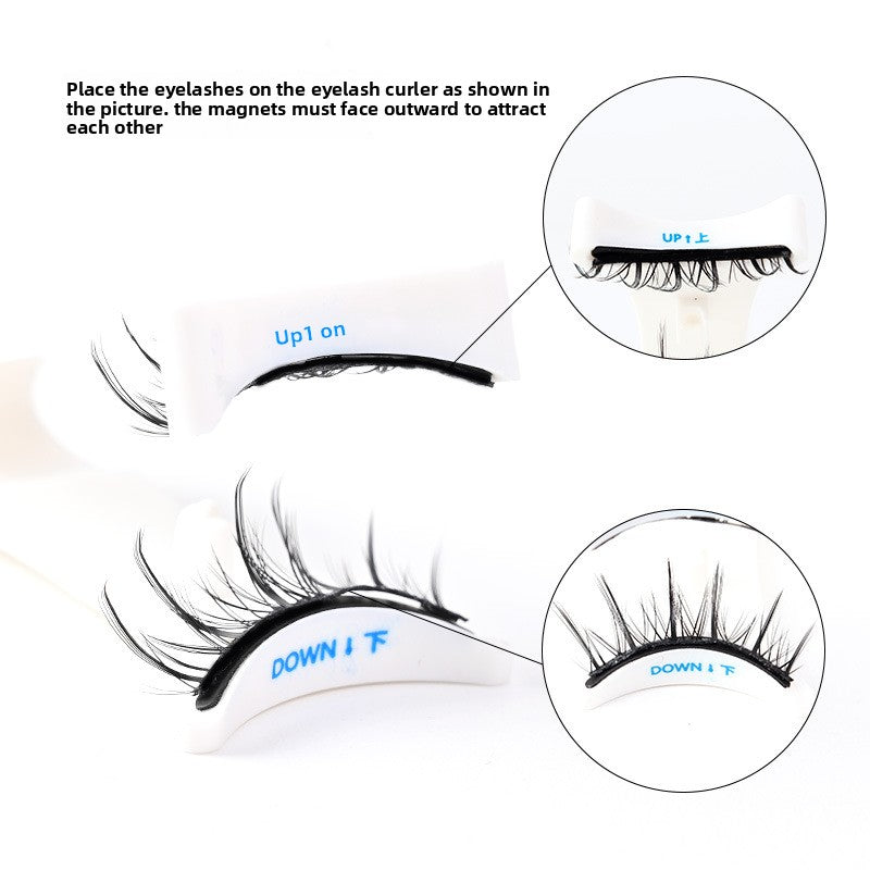 Magnetic lashes applied for a soft natural eye look in everyday makeup
