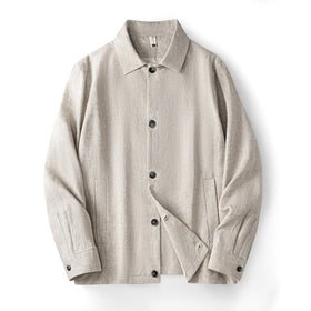 Mens Linen Lapel Casual Jacket