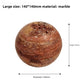 Rust red travertine burner sphere, large size 140 by 140 mm, holes drilled at the top