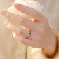 Side profile of the beaded stretch ring showing the low-profile tourmaline beads