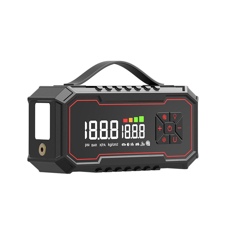 PQ115 smart clip version: black air pump and power starter with digital pressure display and carry handle