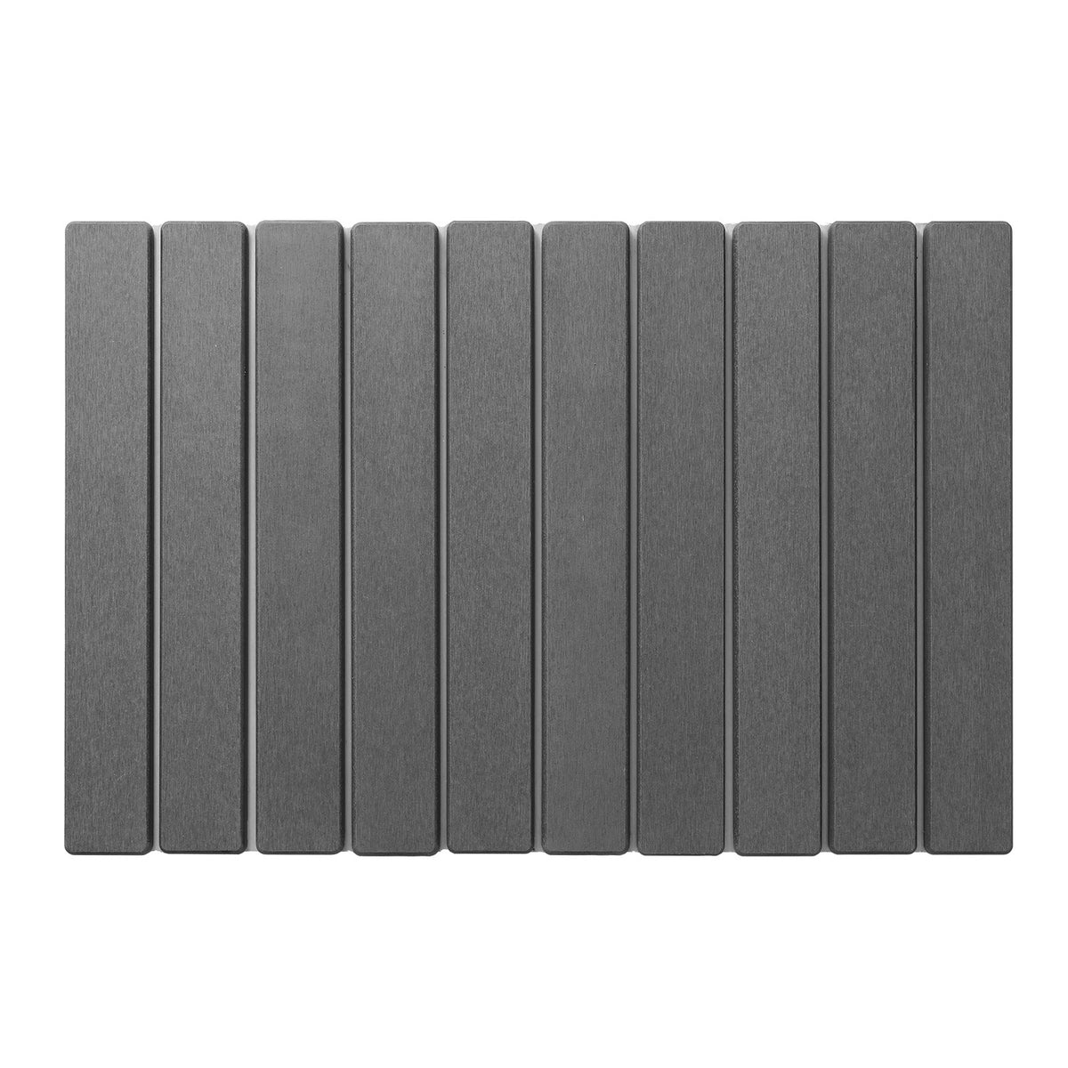 Dark Gray foldable diatomaceous earth absorbent mat with a slatted design