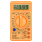 Yellow ANENG DT-830B digital multimeter with rotary dial and 3.5 digit LCD, front view