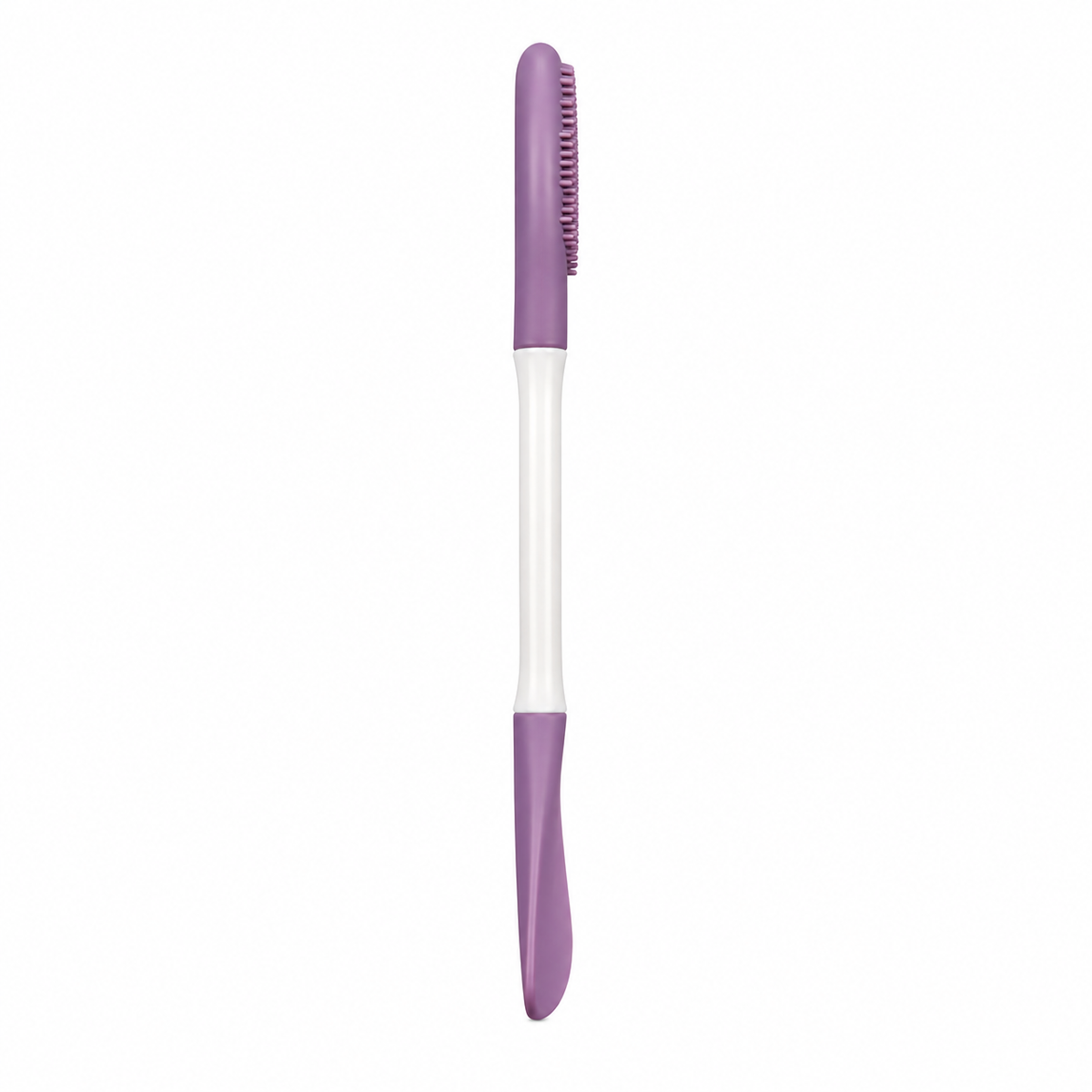 Dual head silicone facial brush front view showing both silicone heads