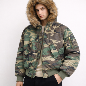 Reversible Camo Puffer Jacket | reverse solid side clean look