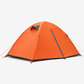 Camping tent in use at a campsite with the door open to the mesh inner