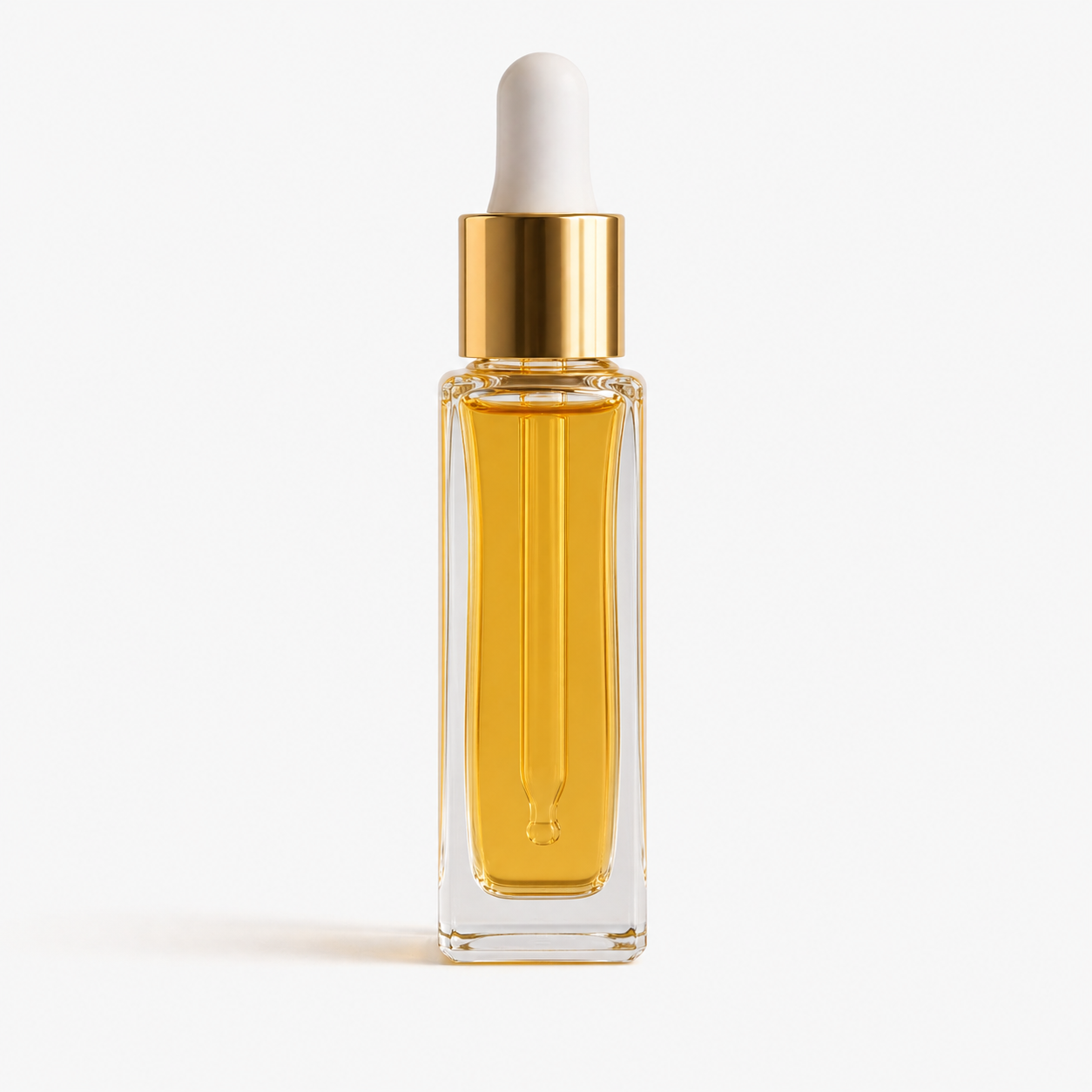 Side angle of the 20ml hair nourishing oil bottle showing its slim shape