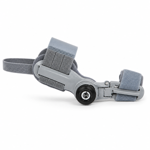 Front view of the adjustable bunion corrector splint with hook-and-loop straps