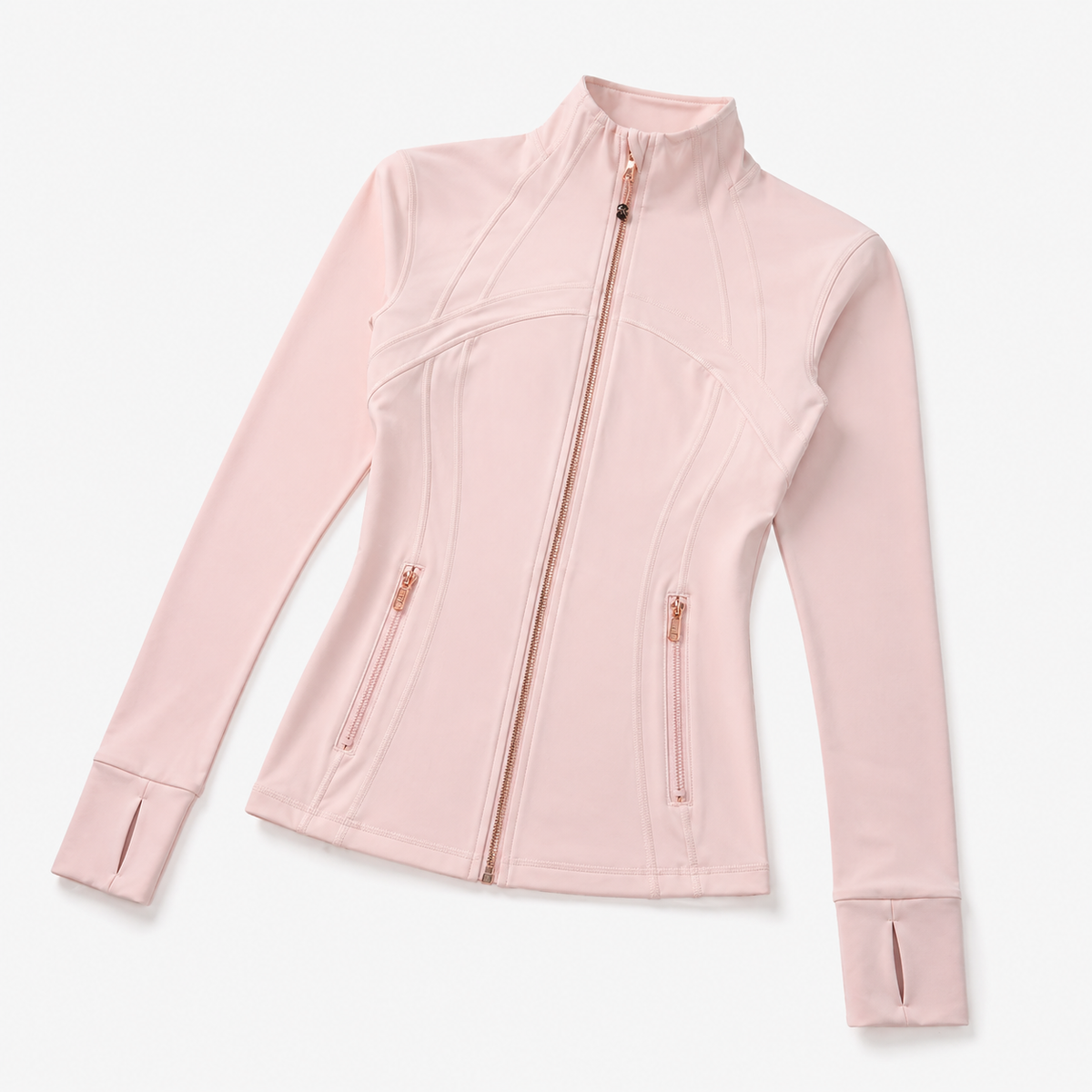 Back view of the running jacket showing athletic seam at the shoulder