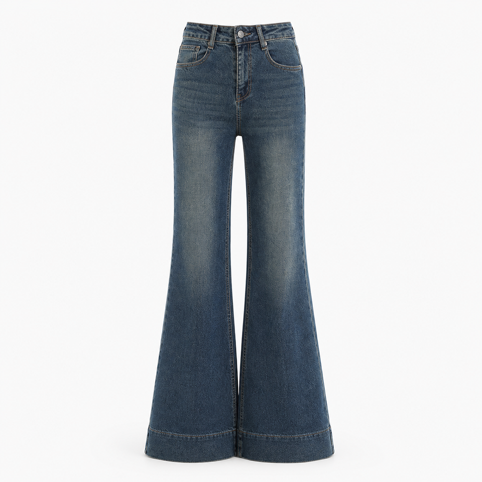 Flared Denim Trousers
