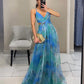 Mesh Print Sling Dress Long Casual Party Wear for Casual Day, Trip, Relaxed Outing with Easy Styling | styled flat lay ove...