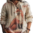Beige Red Fox Print