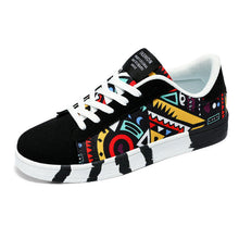 Men's Aztec Print Skate Sneakers, Suede Toe Lace Ups