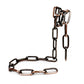 Antique bronze electroplated iron chain wine bottle holder shown without a bottle on a white background