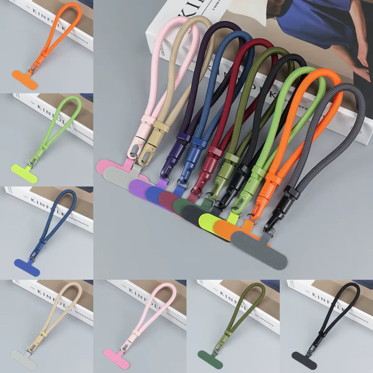 Universal Adjustable Mobile Phone Lanyard Short Wrist Strap with Self-Locking Anti-Drop Design Durable Polyester Phone Strap