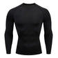 Black tight-fit long sleeve training shirt with raglan sleeves, option photo for size XXL