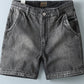 Men's vintage washed straight denim shorts