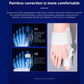 Bunion corrector splint strapped over the big toe and inside of the foot