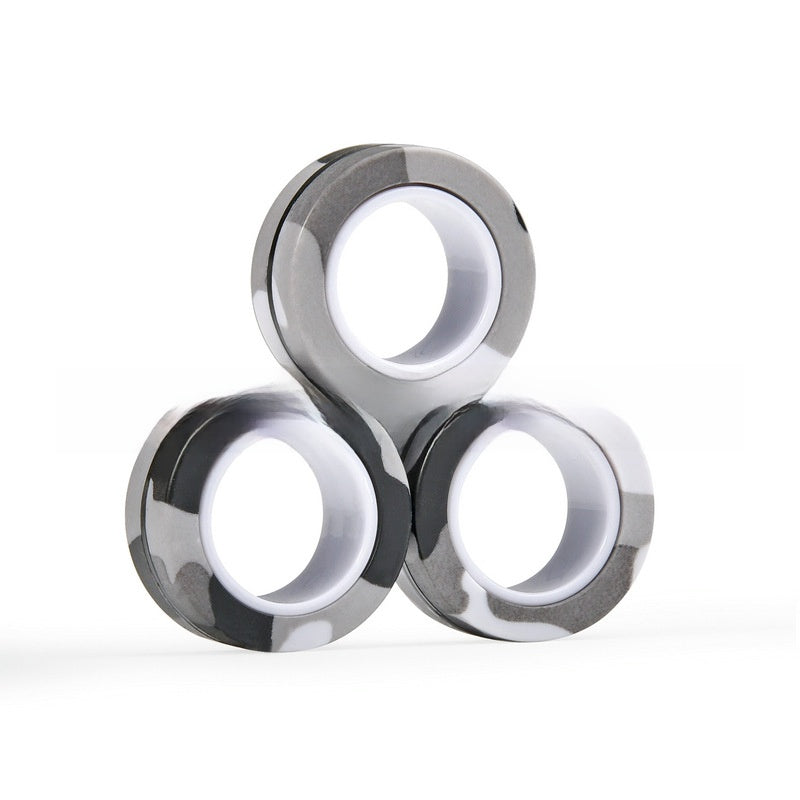 Magnetic fidget rings shown in a starry sky pattern option