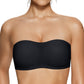 Strapless push-up bra folded with cups facing up for storage