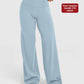 Womens high waisted wide leg stretch pants shown on a model