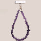 Side angle of the beaded strap cord and the knotting between the chip beads