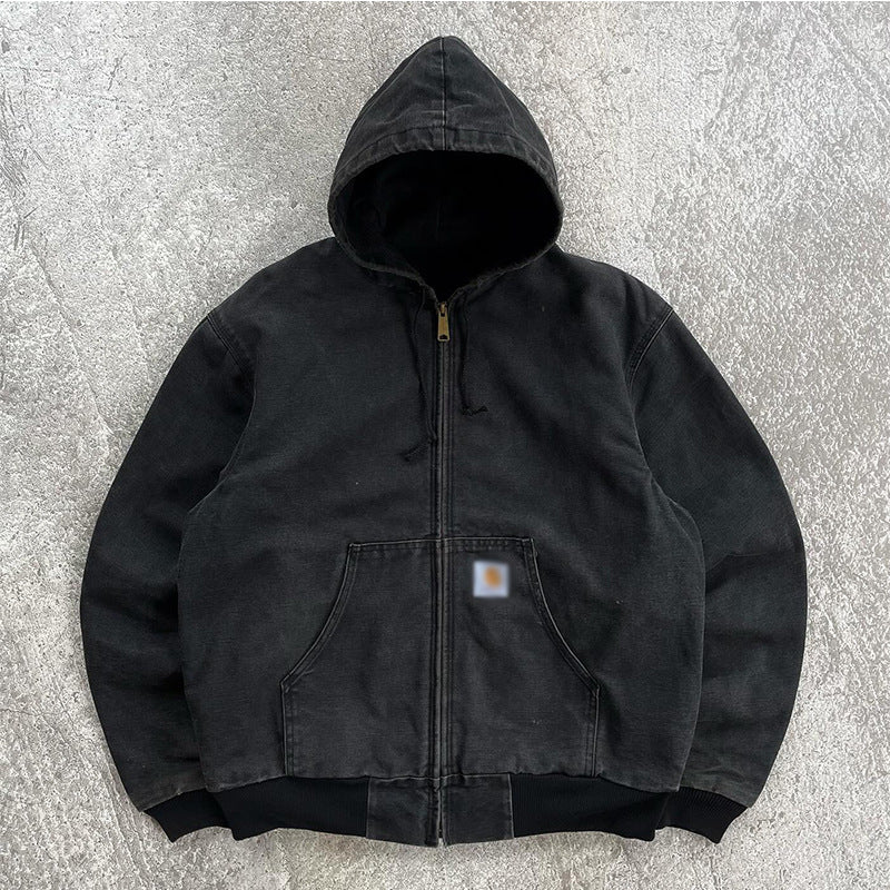 Black hooded zip jacket option photo, size XXL