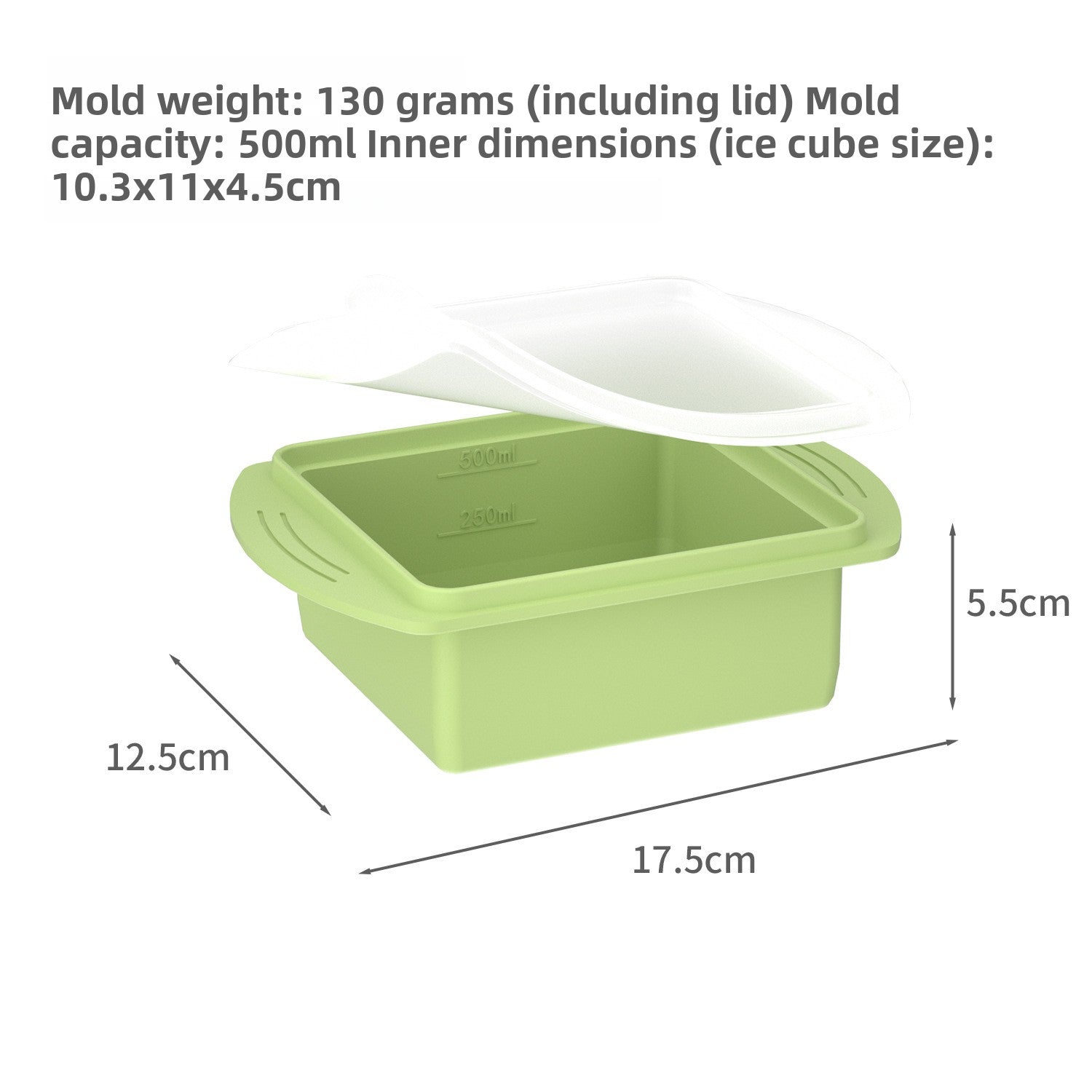 Flexible platinum silicone ice cube tray with a sphere mould for freezer food storage