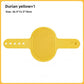 Durian yellow groomer brush shown flat next to the label size 26.5 by 12.5 by 10 cm