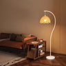 Three color dimming / White-retro lotus leaf floor lamp