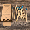 Soft Bristled Bamboo Toothbrush Set - Ten blue