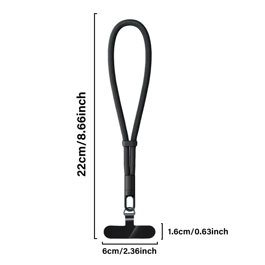 Universal Adjustable Mobile Phone Lanyard Short Wrist Strap with Self-Locking Anti-Drop Design Durable Polyester Phone Strap