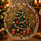 Finished 5D diamond painting hanging ornament with a scalloped clear edge
