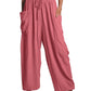 Elastic Waist Pleated Straight Leg Pants