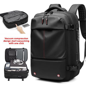 Vacuum Travel Backpack | compressed 56L state side by side