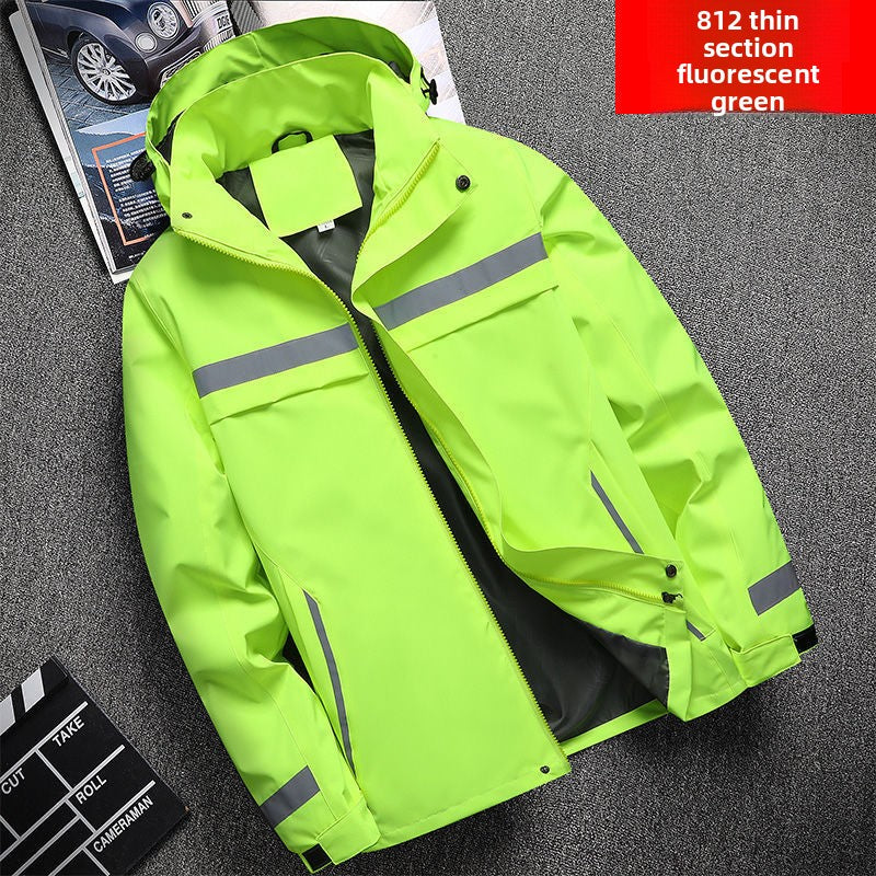 Reflective Fleece-Lined Safety Work Jacket | off-white background hero