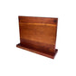 Wood and epoxy resin double sided magnetic knife holder shown in full on its wooden base
