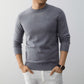 Light gray slim fit crew neck knit sweater, option photo for size 190 (4XL)