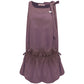 Color variation of floral hem dress laid flat for catalog