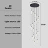 Dimmable Remote / 20-Head D500x3000mm | D 19.7 x H 118.1 in