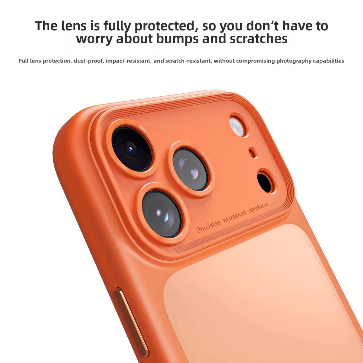 Phone case camera cutout with precise openings for the iPhone 17 and 18 lenses