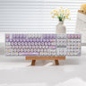 Brown Switch / H108 White + Moa Purple Rabbit / Tri-Mode Wired 2.4G Bluetooth